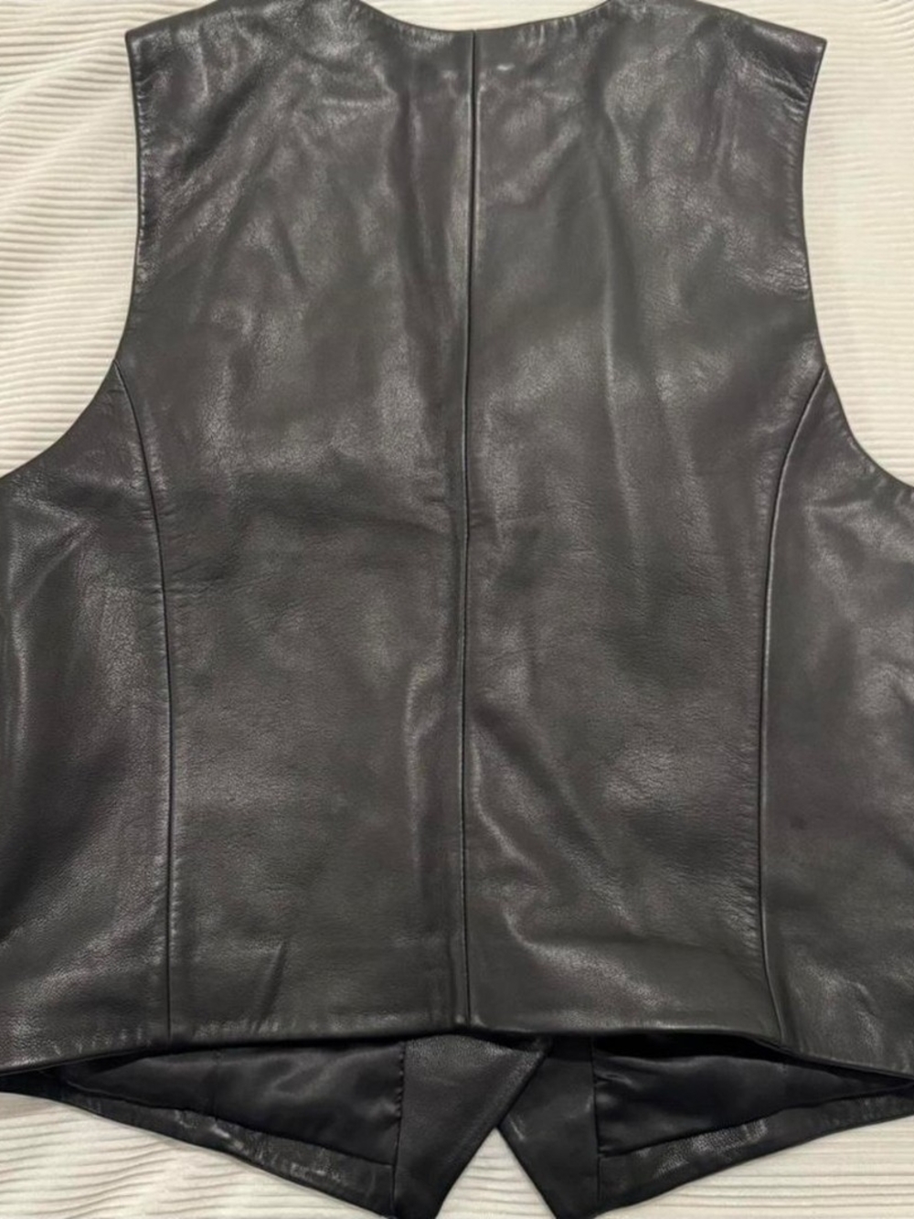 Madewell Black Leather Button Vest NM538 Size 2 - Picture 4 of 9